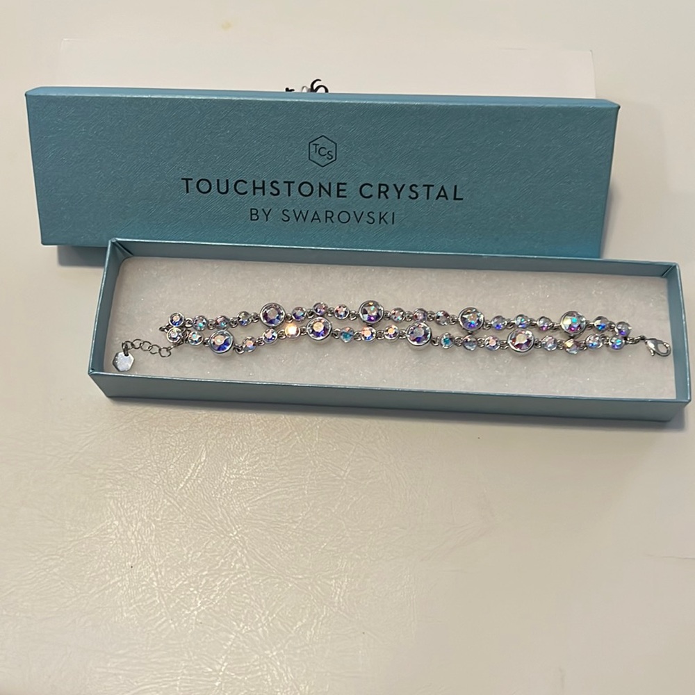 Touchstone Crystal, glam bracelet; crystal aurore boreale